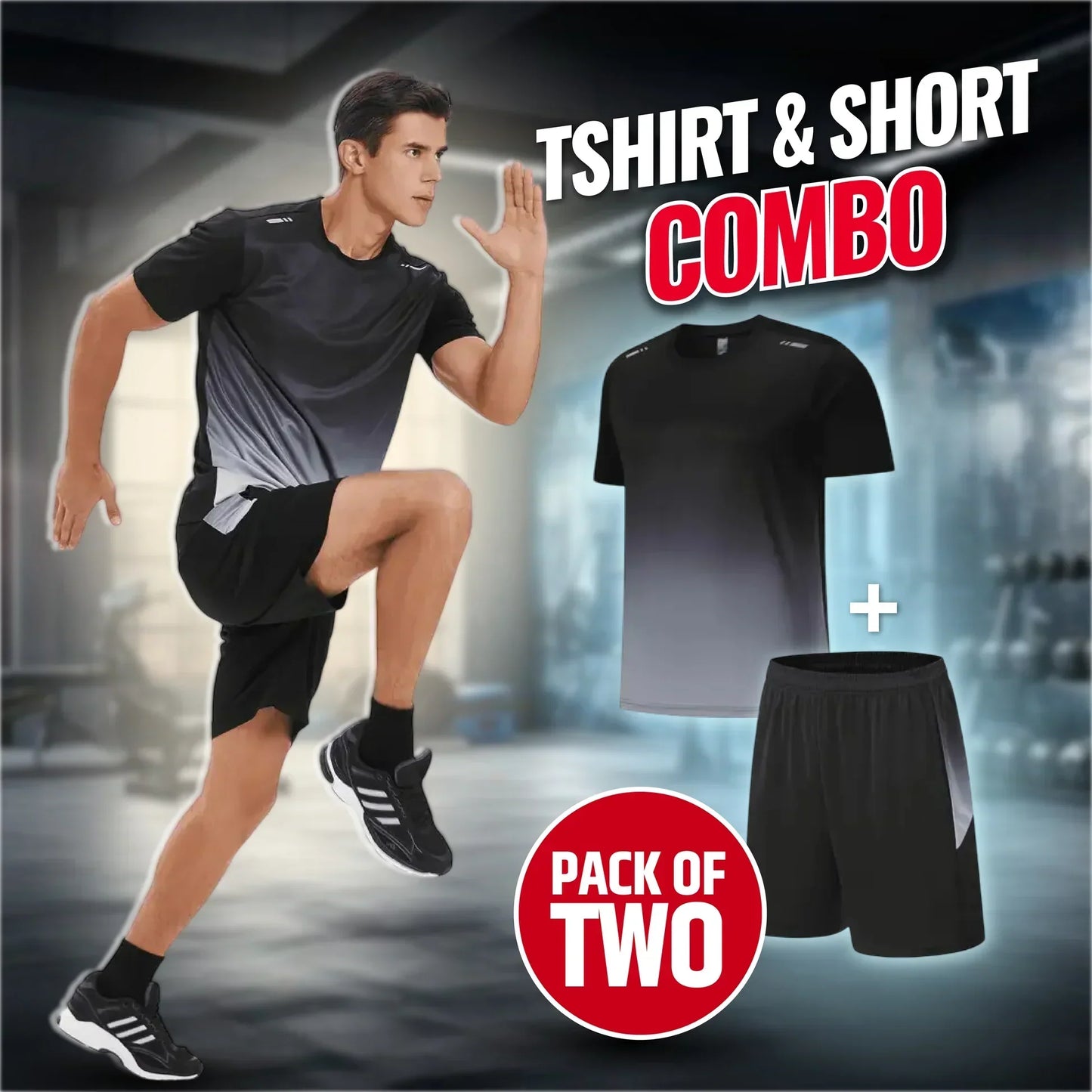 Men's Outdoor Sports Quick-Drying Breathable 2-Piece Combo Set 🏃♂️👕 (Get Shorts Free🔥)